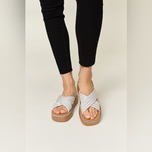 Forever Link Rhinestone Platform Wedge Sandals